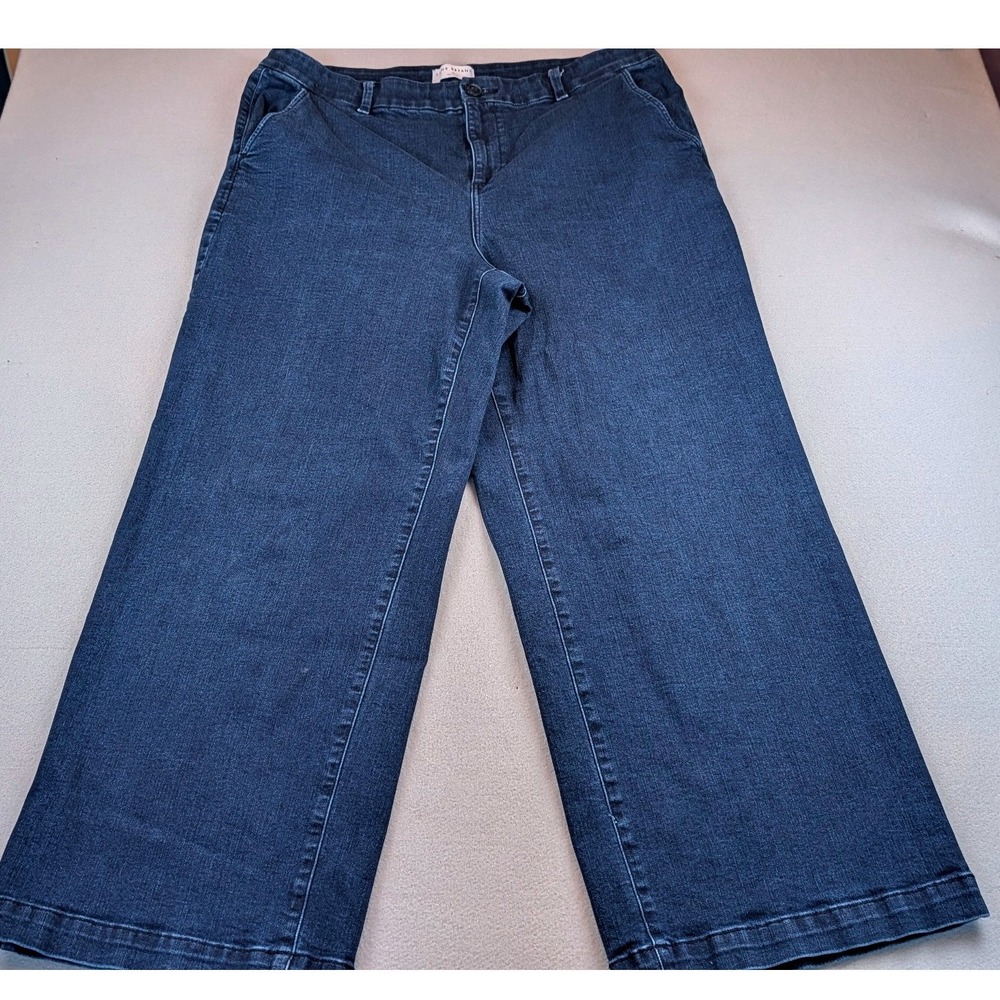 Lane Bryant High Rise Wide Leg Jeans Dark Wash Blue Denim Size 20 Womens